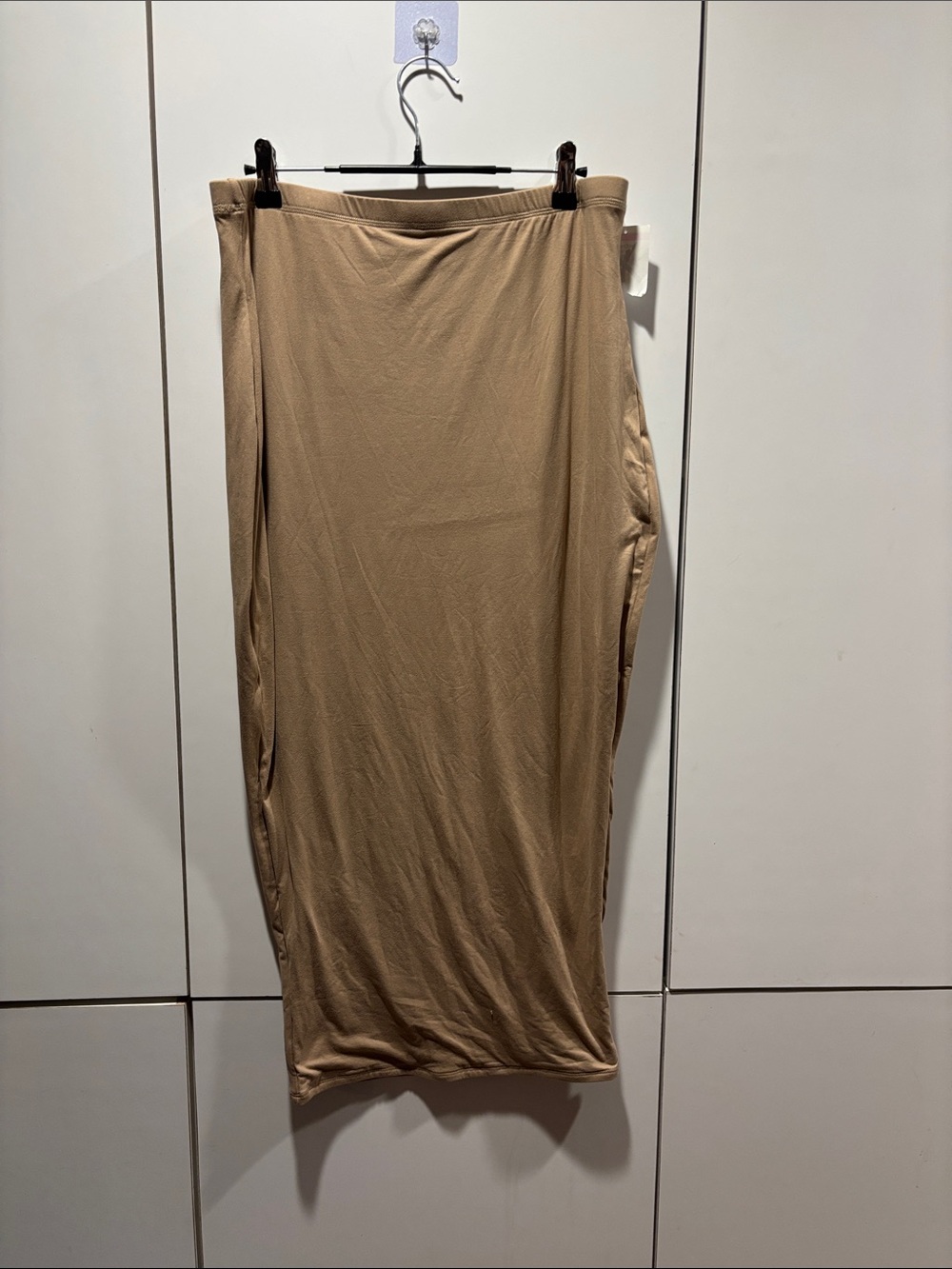 naked wardrobe Tan Maxi Skirt with Slim Pull-On Fit 2x NWT